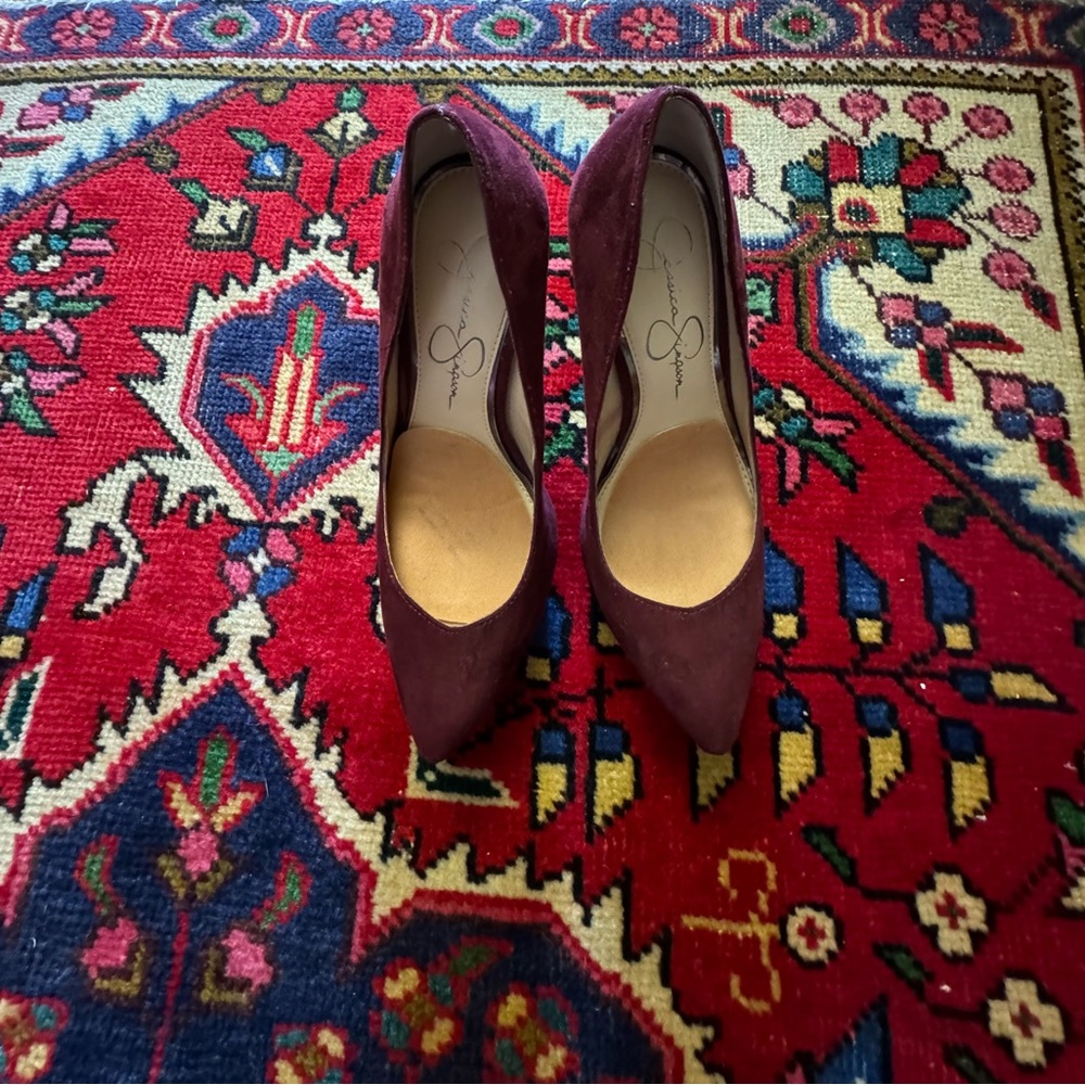 Elegant Burgundy Suede Heels